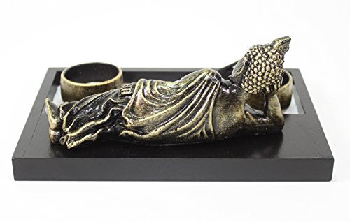 We pay your sales tax Tabletop Zen Garden Sleeping Relaxing Thai Buddha Rock Rake Candle Holder Home Decor(G16284)