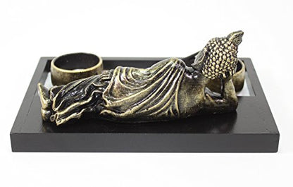 We pay your sales tax Tabletop Zen Garden Sleeping Relaxing Thai Buddha Rock Rake Candle Holder Home Decor(G16284)