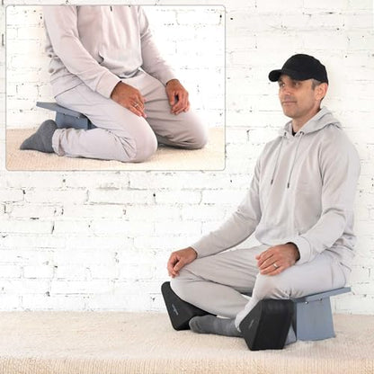 Meditation Bench | Wide & Tall Sturdy Stable Cross Legged & Kneeling Stool | Easy on HIPS and Knees | Prayer Bench | Lightweight Sustainable Bamboo Stool
