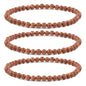 Justinstones Gem Semi Precious Gemstone 3pcs 4mm Round Beads Stretch Bracelet 6.5 Inch Unisex - color: Synthetic Goldstone
