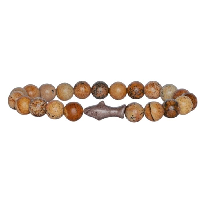 Fahlo Shark Tracking Bracelet – Track a Real Shark's Journey – Supports Wildlife Conservation – Elastic – on Interactive Mobile App Map – Unisex Ocean Conservation Gift - color: Dune