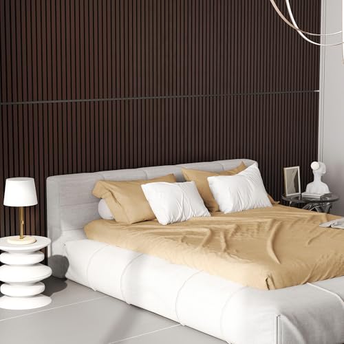 Wood Sound Proof Wall Panels 2' X 4', Wood Acoustic Wall Panels, Sound Absorbing, Noise Cancelling,Easy Install, Set of 2 Brown