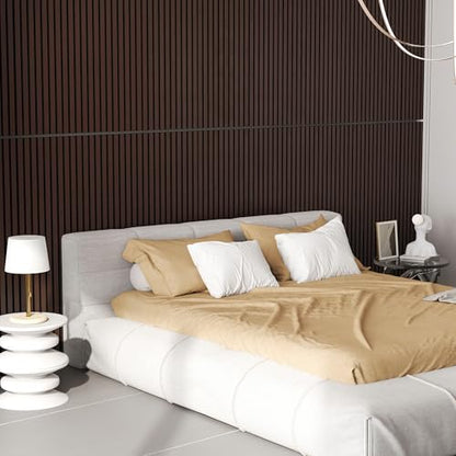 Wood Sound Proof Wall Panels 2' X 4', Wood Acoustic Wall Panels, Sound Absorbing, Noise Cancelling,Easy Install, Set of 2 Brown