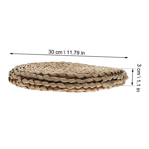 STOBAZA Hand Woven Round Meditation Cushion Thick Sitting Pad for Yoga and Relaxation Smooth Floor Pillow for Home Office and Rest Areas