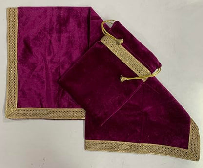 SMMS Spiritual Velvet Table Cloth Altar Tarot Spread (Wine, Medium- 61cm*61cm/ 24inch*24inch) - color: Wine, size: Medium- 61cm*61cm/ 24inch*24inch