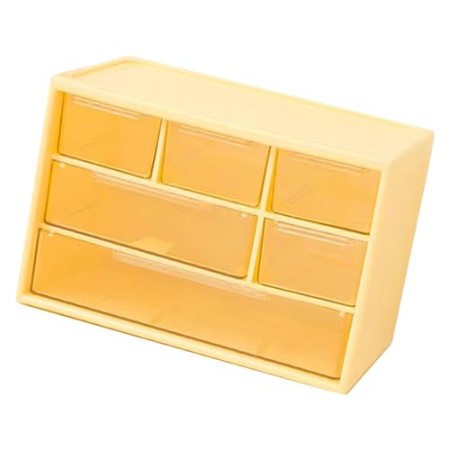 3-Tier Desktop Drawer Organizer, 6-Grid Storage Box for Jewelry, Makeup, Small Items, Clear Plastic Drawers for Desk Organization