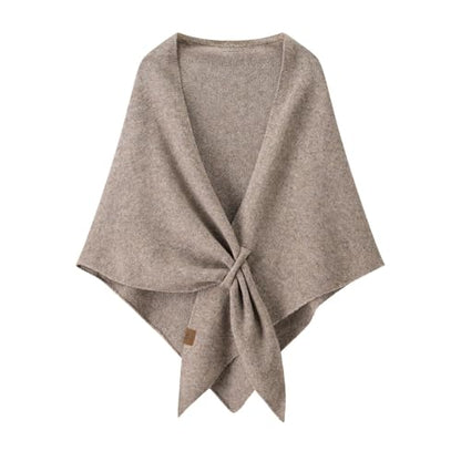 Women Pashmina Shawl Wraps Knitted Shawls and Wraps Cardigan Cape Wool Cashmere Shoulder Top Sweater Shawl Scarf - color: Khaki