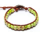 7 Chakra Bracelet Bohemian Handmade Leather Wrap Healing Protection Natural Stone Yoga Beaded Bracelets Boho Friendship Jewelry - color: Green Turquoise