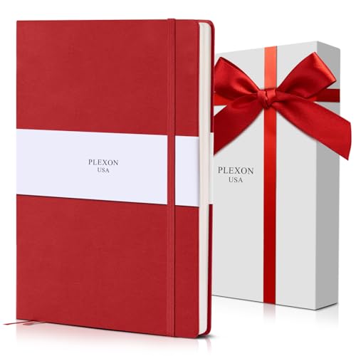 Plexon Graph Paper Notebook, Notebook Journal 160 Pages, Graph Notebook Medium 5.7 inches x 8 inches, 120 GSM Thick Paper, Red, Hardcover - color: Red, style: Graph
