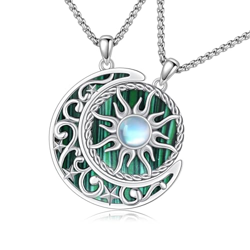 Yin Yang Necklaces for Women Men 925 Sterling Silver Pendant Necklace Yin Yang Jewelry for Women Men Couples - style: Sun Moon #5