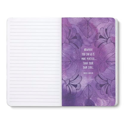 Compendium Softcover Journal – “Who looks outside, dreams. Who looks inside, awakens.”— A Write Now Journal with 128 Lined Pages, 5"W x 8"H - color: Outside Purple