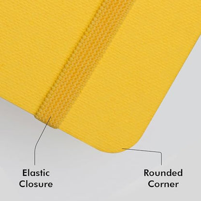 myPAPERCLIP Executive Series A5 Checks/Square Grid Notebook | 192 Pages, 80 GSM, Soft Cover, A5 (5.83 x 8.27 in) | Flat Lay | Bookmark, Elastic Closure & Back Pocket | Yellow - color: Yellow, size: A5, Checks