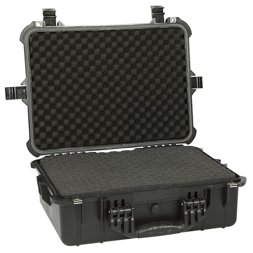Strongway 20in. Plastic Waterproof Storage Case With Foam, Ammo Box, Fit Use of Drones,Camera,Equipments,Pistols, (Black) - color: Black