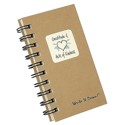 Gratitude & Acts of Kindness Journal - MINI Kraft Hard Cover (prompts on every page, recycled paper, read more...)