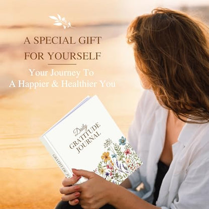 Lanpn Daily Gratitude Journal for Woman Men, 4 Month Affirmation & Mindfulness Planner, 7.8"x9.2" The 5 Minute Grateful Guided Diary, Undated Reflection Notebook with Positivity Prompts & Quotes - color: Floral