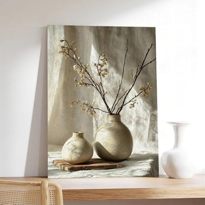 ZMLIS Neutral Zen Wall Art – Wabi-Sabi Inspired Still Life Canvas for Modern Living Room, Yoga Room Or Entryway Canvas Poster Bedroom Decor Sports Landscape Office Room Decor Gift 16x24inch(40x60cm)