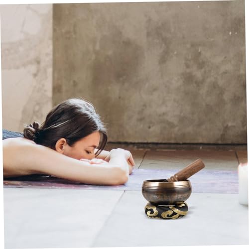 1set Meditation Singing Bowl Handcrafted Sound Bowl Mallet Cushion for Mindfulness Spiritual Practices Decorative for Home Decor