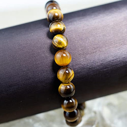 8mm Natural Gemstone Stretch Bracelet, Handmade Unisex Crystal Bracelets for Meditation, Yoga, Spiritual Healing & Positive Energy