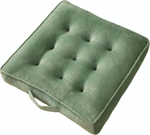 Square Meditation Floor Pillows with Handle, Seat Cushions for Adults, Thicken Crystal Velvet Seat Cushion with Pearl Cotton Filling for Yoga Living Room Balcony Outdoor Tatami(F,45X45X8CM/18X18X3IN) - color: F, size: 45X45X8CM/18X18X3IN