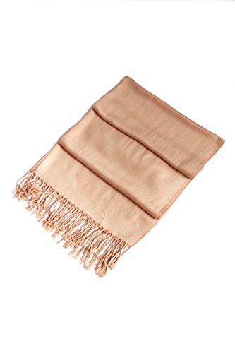Sakkas 78" X 28" Rayon from Bamboo Soft Solid Pashmina Feel Shawl/Wrap/Stole - color: Beige