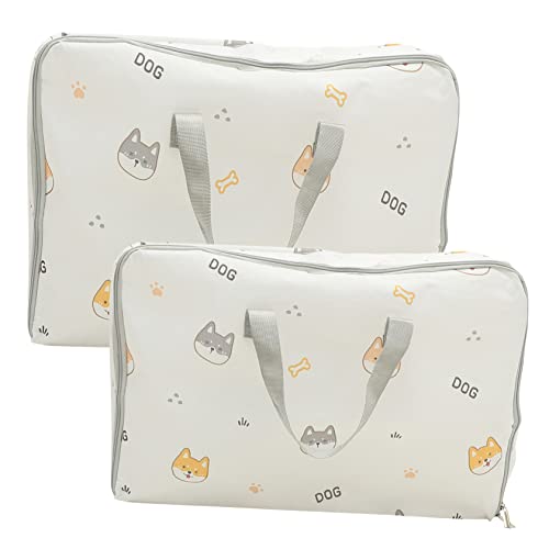 Holibanna 2pcs Oxford Fabric Storage Bags Large Capacity Clothing Organizers for Travel Home Durable and Space-saving Design for Quilts and Clothing Cute Design Medium Extra Large