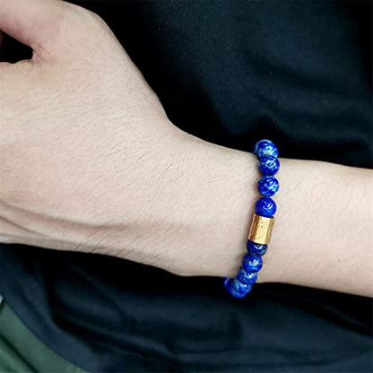 Morchic 8mm Genuine Gemstone Stretch Bracelet for Women Men Unisex, Natural Energy Crystal Stone Beads, Classic Simple Design Cuff Birthday Gift 7.5 Inch - color: Lapis Lazuli