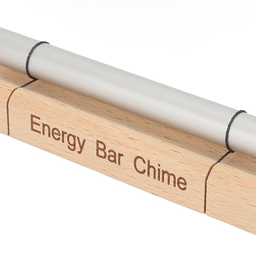 Wood Meditation Chime Bell Premium Aluminum Alloy Cherry Wood Handheld Percussion Instrument for Relaxation Yoga Mindfulness Sound Healing Practices (4096)