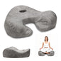 Memory Foam Meditation Cushion for Floor Sitting, 23" Wide Floor Pillow with Foot Rest, 8" Thick Cross-Legged Yoga Seat for Adults, Mindfulness & Relaxation, Grey