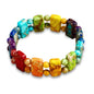Yomisa Boho Beaded Bracelets for Women,Natural Chakra Turquoise Stone Jasper Bead Bracelet for Womens,Bohemian Handmade Stretch Beads Friendship Bracelets,Healing Trendy Western Jewelry Gifts - color: Chakra