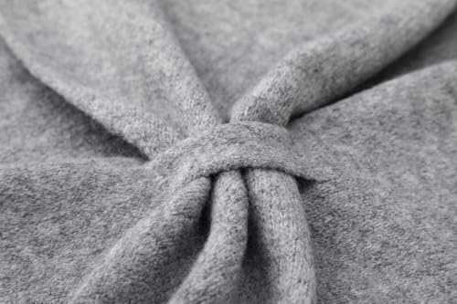 Women's Pashmina Shawls Wraps Soft Knitted Poncho Cardigan Cape Cashmere Feel Shoulder Top Sweater Triangle Scarf - color: Light-grey
