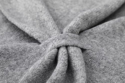 Women's Pashmina Shawls Wraps Soft Knitted Poncho Cardigan Cape Cashmere Feel Shoulder Top Sweater Triangle Scarf - color: Light-grey