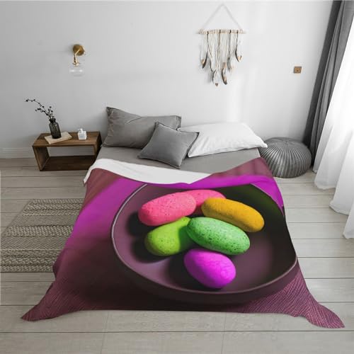 Yoga Meditation Print Large Fleece Throw Blanket 60" X 80" Plush Flannel Blankets for Sofa Couch Bed