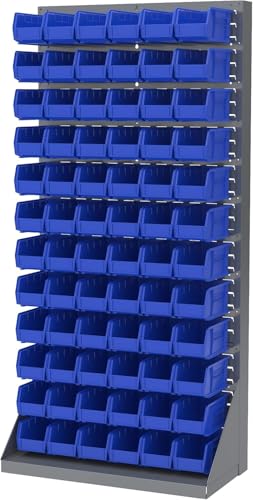 Akro-Mils 30230 AkroBins Plastic Storage Bins, Space-Saving Stackable Bins for Garage, Pantry, Craft Organization, 10.5 "L x 5.5 "W x 5"H, Blue, 12-Pack - color: Blue