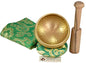 NHZ Meditation Yoga Singing Bowl Set With Mallet, Cushion & Brocade Bag - For Meditation, Chakra Healing, Prayer,Yoga, and Mindfulness (3 Inch Green) - color: Green