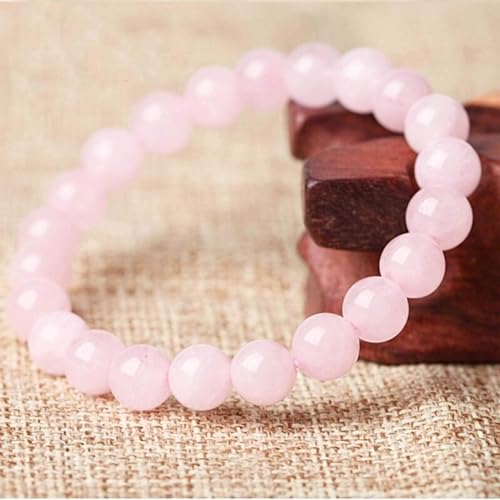 Fashion Natural Gemstone Bracelet | 8mm Beads Size Natural Stone Healing bracelet for Men and Women (Rose Quartz)