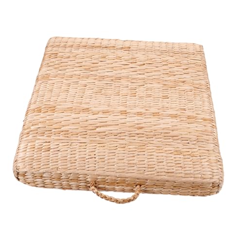 ABOOFAN Straw Woven Square Mat Floor Cushion for Yoga Meditation Bedroom Decor