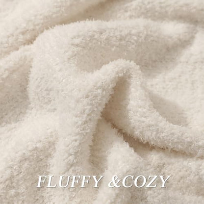 bearberry Super Soft Fluffy Throw Blanket Lightweight Cozy Warm Bed Blankets for Couch Bed Sofa All Season (Cream, 60”x80”) - color: Cream, size: Twin(60″x80″)