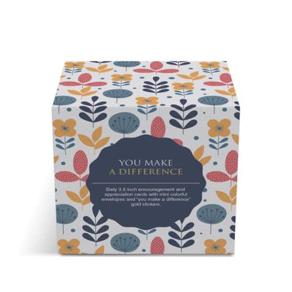 Dessie 60 You Make a Difference Inspirational Cards with Envelopes & Matching Seals. 60 Post-it Note Size Motivational and Encouragement Cards with Positive Affirmations. Great Thoughtful Gifts. - size: 3.5 x 3.5 inches, style: You make a difference