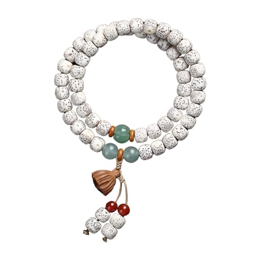 Natural Star Moon Bodhi Bracelet for Women Men Double-loop Winding Star Moon Bead Bracelet Meditatioon Healing Anxiety Relief Energy Buddha Bead Bracelets Birthday Gift - color: Bodhi 23