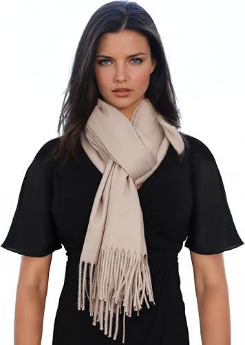 Ocomfly 100% Pashmina Scarf for Women - Premium Womens Scarves - Gift Boxed - Shawls or Wraps - Ultra Soft and Warm - color: Khaki Brown