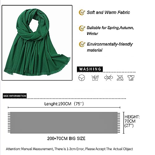 Pashmina shawls and wraps for Evening Dresses Scarf for Women Winter Shawl Wraps for Women Weedings - color: Green-2