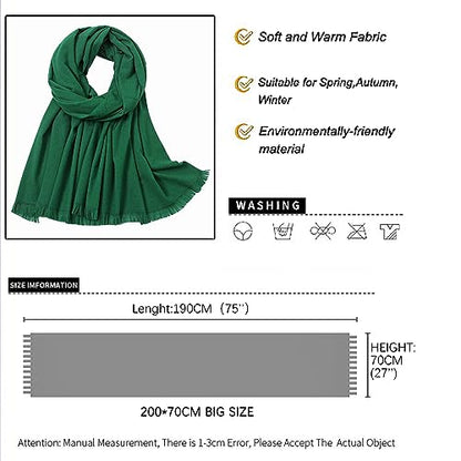 Pashmina shawls and wraps for Evening Dresses Scarf for Women Winter Shawl Wraps for Women Weedings - color: Green-2