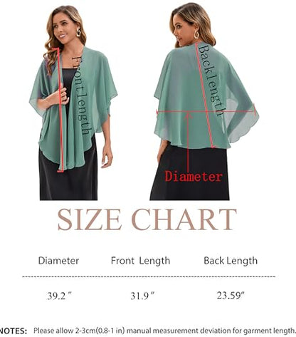 Baoqiya Chiffon Shawl Evening Scarf Shawls and Wraps for Women Wedding Party Bridal Scarves Cover Ups - color: Bean Green
