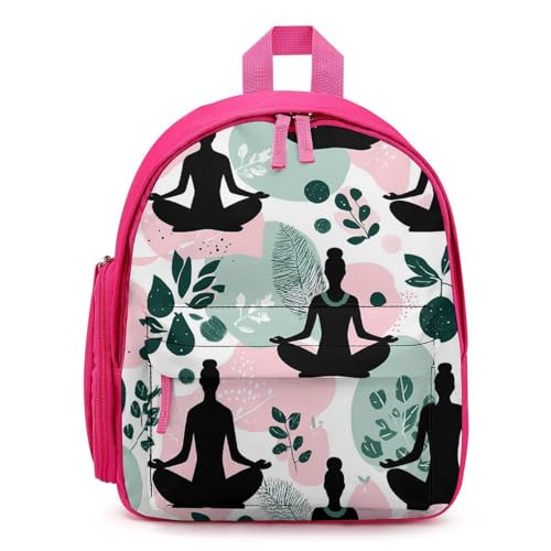 Meditation Yoga Nature Mini Travel Backpack Casual Daypacks Small Shoulder Bag for Shopping - color: Pink-style