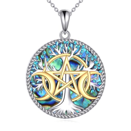 Witch Knot/Trinity/Triple Moon Necklace S925 Sterling Silver Protection Jewelry Gifts for Women - style: Triple Moon