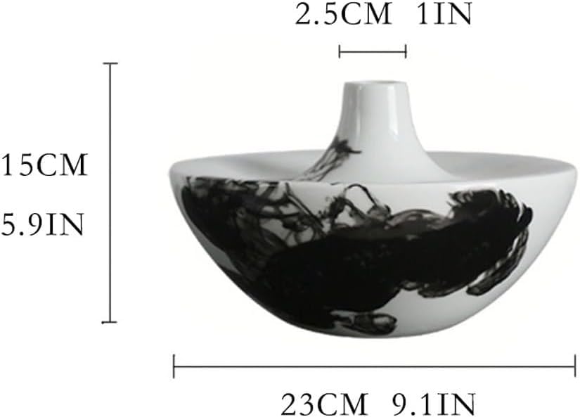 Vase Desktop Modern Ink Ceramic Living Room Entrance Flower Arrangement Desktop Decoration Chinese Study Zen Decoration