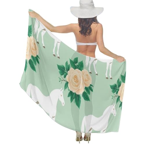 Fashion Travel Swimwear Bikini Wrap All Seasons Chiffon Scarf Beach Yarn Shawl - color: Color969