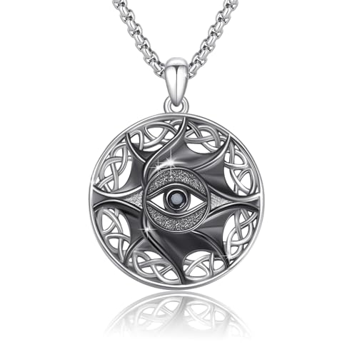 Evil Eye Necklace for Women 925 Sterling Silver, Protection Necklace with Blue Evil Eye Charm, Evil Eye/Lotus Pendant Jewelry, Birthday Christmas Gifts for Her - style: Evil Eyes 02