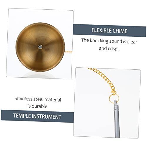 Healifty Telescopic Buddhist Temple Chime Large Handbell Instrument for Meditation and Praying Rituals with Smooth Safe Surface Practical Religious Ceremony Tool and Home Decor
