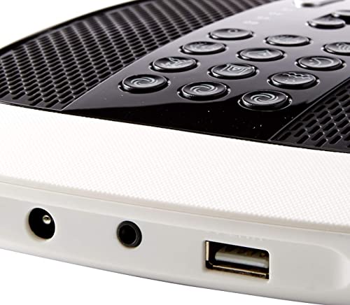 WELLUR - Stereo Sound White Noise and Natural Sound Sleep Machine with Relaxing Spa Music. Dual Build in Speakers & 3.5mm Headphone Jack, with Timer Option and USB 2.1A Port. Adapter Included (White)